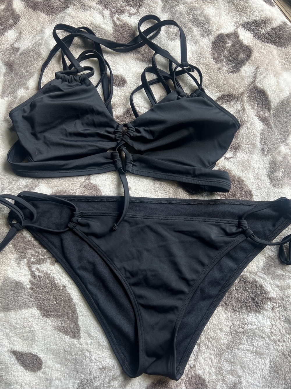 Adore Me Black Strappy Bikini Two-Piece